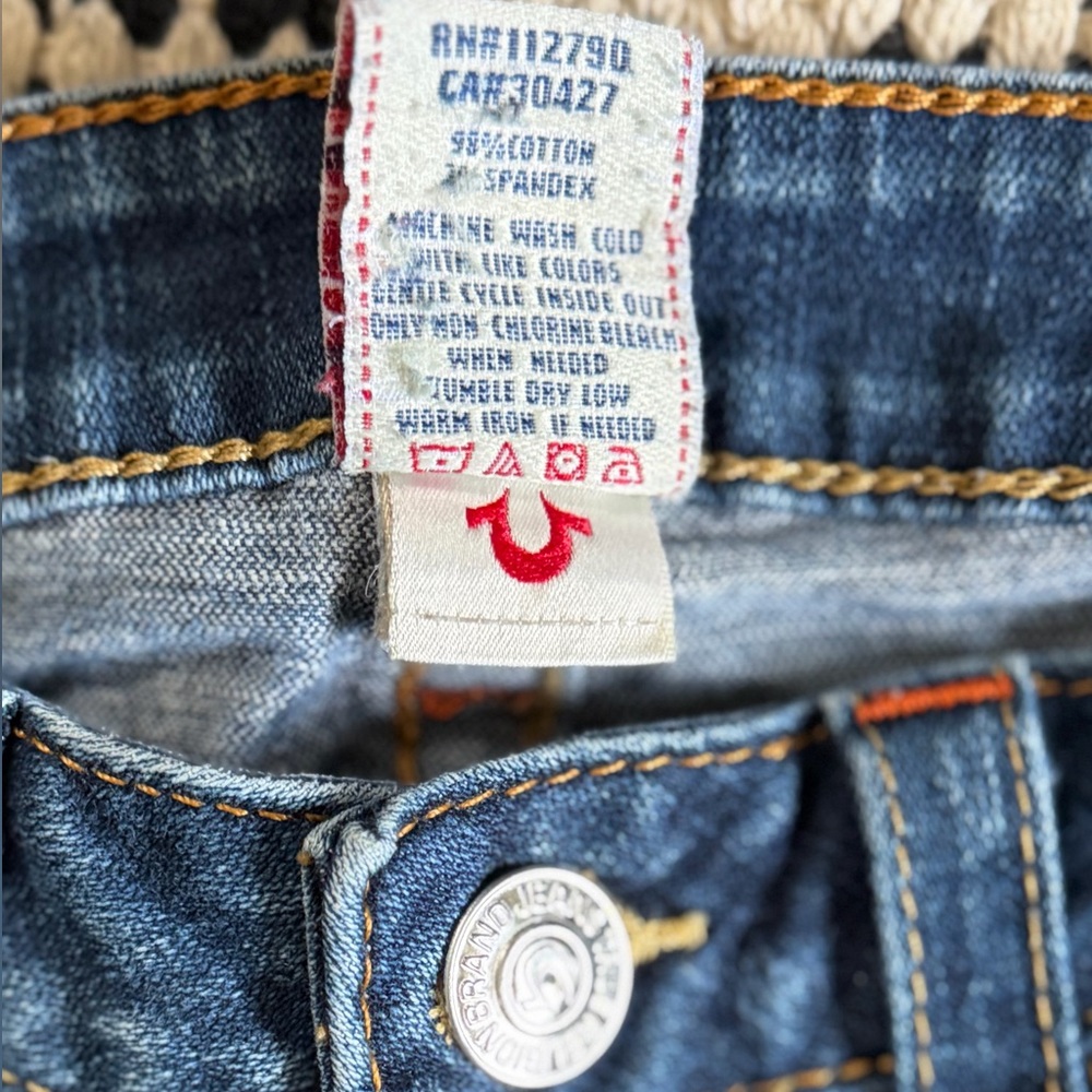 True Religion Authentic Vintage Becky Low Rise Blue Women's Jeans - Picture 4 of 6
